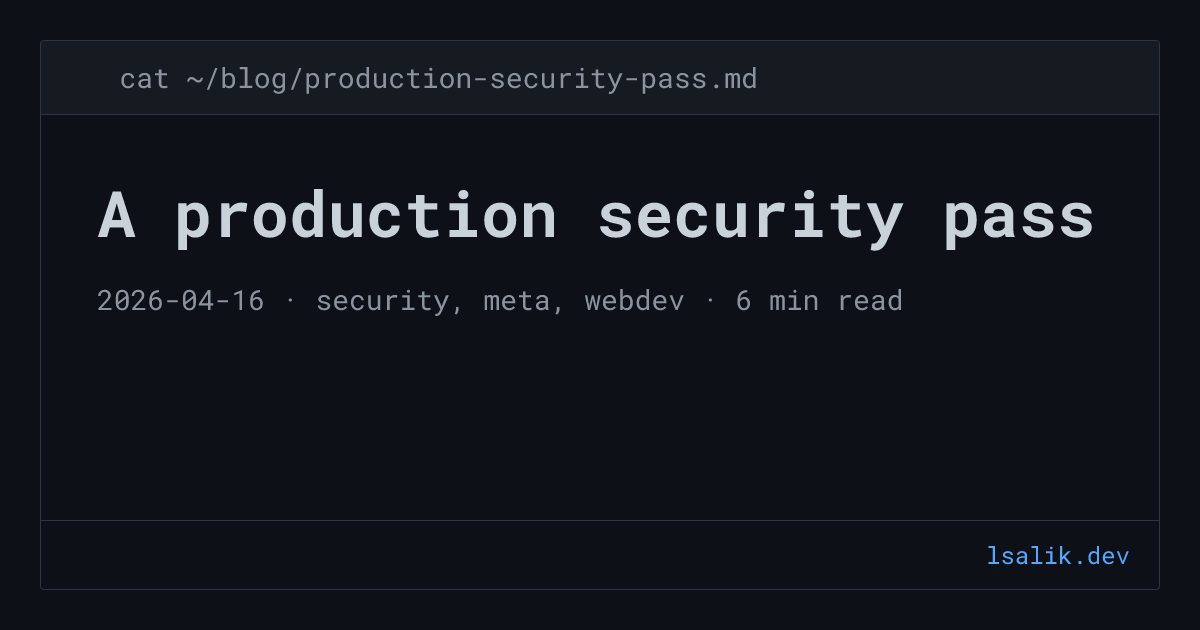 A production security pass